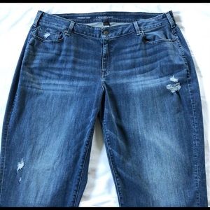 Lane Bryant Straight Crop Distressed Jeans